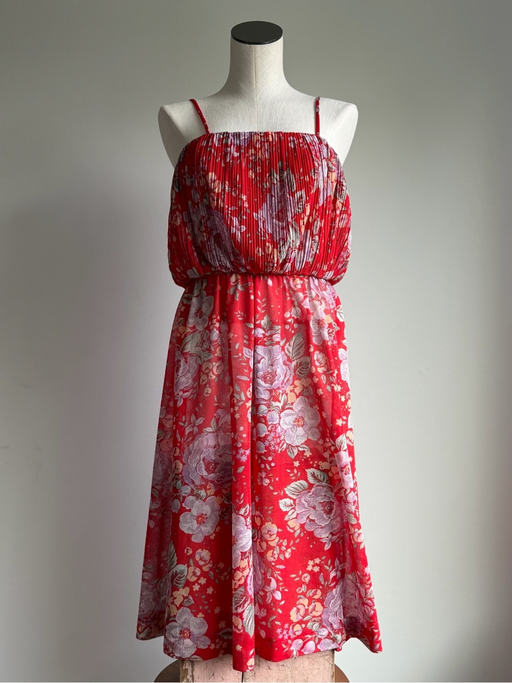 Vintage Red Floral Sundress